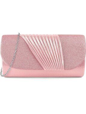 👜 Women's Pink Formal Wedding Party Cocktail Prom Crossbody Clutch Purses